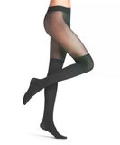 FALKE Overknee met pluche overknee sok materiaal sheer 25 DEN panty dames grijs - maat M-L