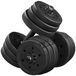 Haltère courte - Réglable - 20 kg - Fonte plastique - 2 pièces