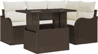 vidaXL Tuinbank - Set - 5-delig - Bruin - PolyRiet