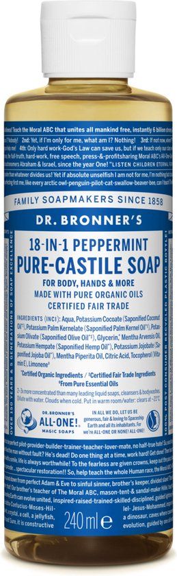 Dr. Bronner's Pepermunt Vloeibare Zeep 240ml