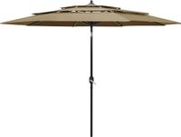 Syfax Parasol 3-laags met aluminium paal 3 m taupe