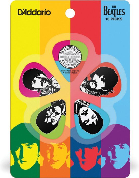 D'Addario 1CWH6-10B6 Beatles Sgt. Pepper's Lonely Hearts Club Band Heavy Plectrum Set - Assorted