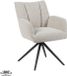 LABEL51 Padua Chaise de salle à manger - Naturel - Tissu Royal - Métal Noir