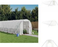 vidaXL Tuinkas met stalen frame, wit, 32 m², 16x2x2 m