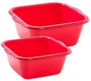 Plasticforte Afwasteilen Set - Afwasbak - Kunststof - 15 en 20 Liter - Rood