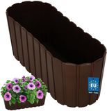 KOTARBAU® Balkonbak, Bloembak voor Balkon, Kunststof, 40 x 13 x 13 cm, Bruin