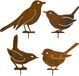 Dailygoods Oiseau de jardin rouillé - Piquet de jardin en métal avec surface rouillée authentique - 14 cm de haut