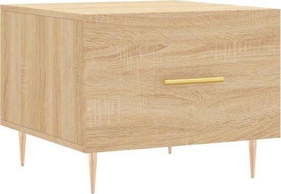 vidaXL Salontafel 50x50x35 cm bewerkt hout sonoma eikenkleurig