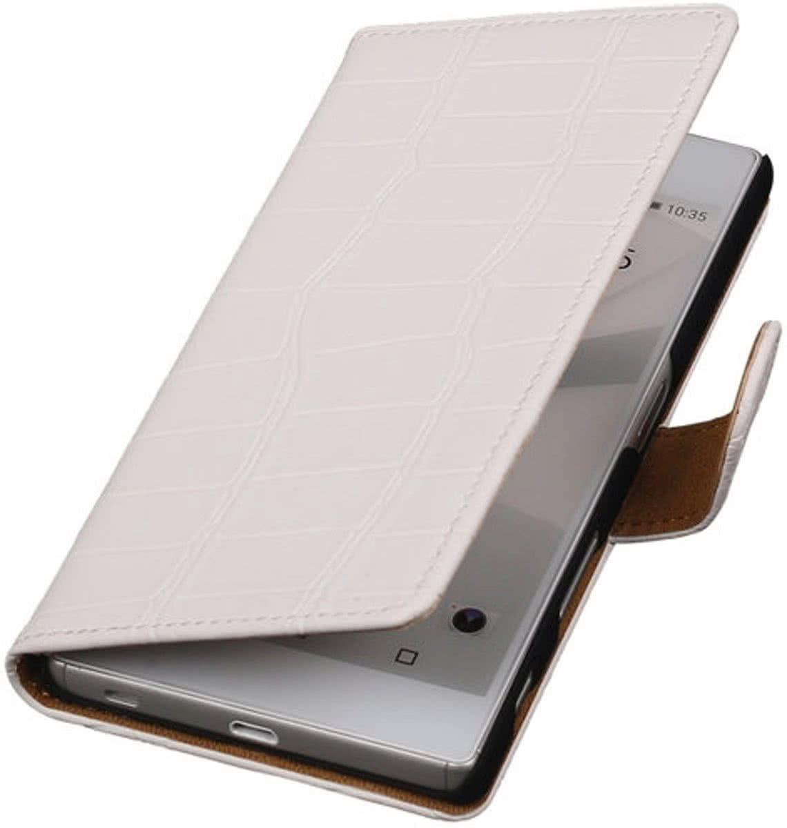 Best Cases Sony Xperia Z5 - Effen Booktype Wallet Hoesje Wit Gratis verzending Gratis retourneren Bescherm uw telefoon