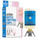 Flip-It! Premium flesledigingsset - Extended Edition - Geen verspild product meer - Past op de meeste plastic flessen - Koop elke druppel shampoo, lotion en meer - 6 basisdoppen, 6 adapters - Pastel