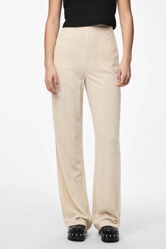 PIECES PCVINSTY HW LINEN PANT NOOS BC Dames Broeken - Maat M X L32