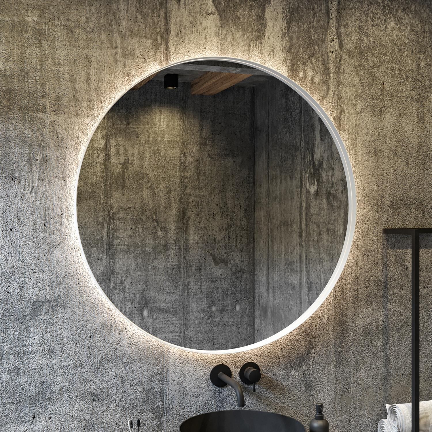 Boss & Wessing Star Rond LED Spiegel 90 cm Mat Wit - 8719304380153