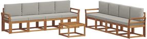 vidaXL Acacia Hout Bank Loungeset 8 Zitplekken Naturel et Gris Clair