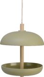 Decoris Decoris Vogel voedersilo hangend - bamboe hout - lichtgroen - 21 x 25 cm