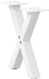 vidaXL Salontafelpoten X-vormig Staal Wit 2 stuks