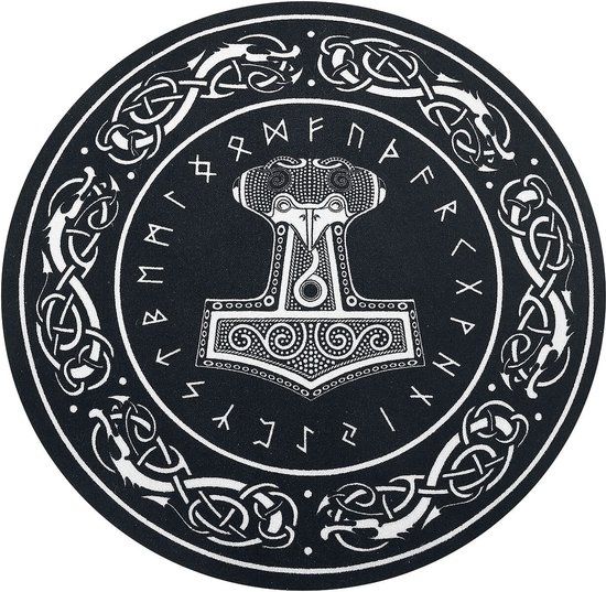 Thor's Hammer Vloerkleed - zwart - 90 cm