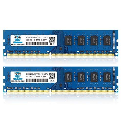 motoeagle DDR3/DDR3L 1600 MHz UDIMM RAM 16GB (2x8GB)