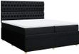 vidaXL Boxspring met matras stof zwart 200x200 cm