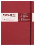 Clairefontaine 794462C Nomaddict (ex Age Bag) Genaaid Notitieboek Elastiek My.Essential Rood - B5 19x25 cm - 192 Pagina's Genummerd Gelijnd - Ivoorkleurig Papier 90 g - Omslag Glanskarton Lederkorrel