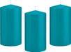 Trend Candles Cilinderkaars/stompkaars - 10 stuks - Turquoise - 8 x 15 cm