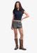 Superdry - Check Hot Shorts Relaxed Pasvorm - Femme - Shorts - Grey Houndstooth - Taille 12