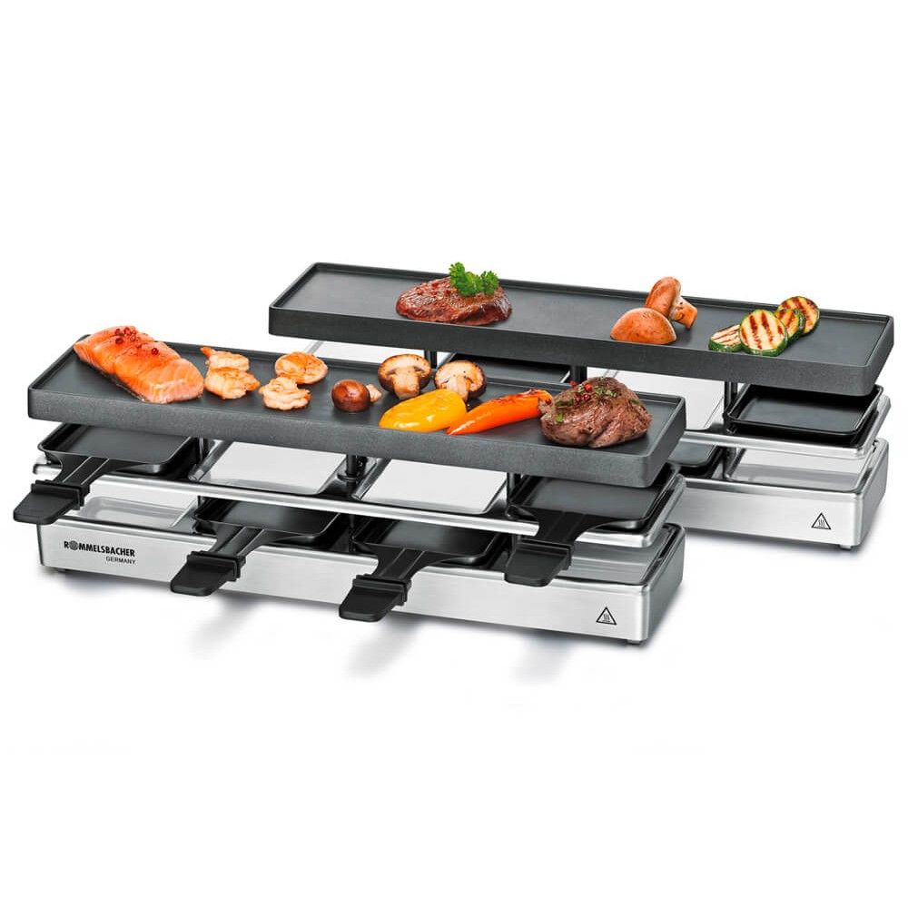 Rommelsbacher RC 1600 Raclette - 8 Personen - 795W - Zwart/Zilver
