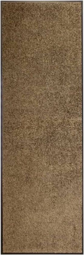 vidaXL Deurmat - wasbaar - 60x180 cm - bruin