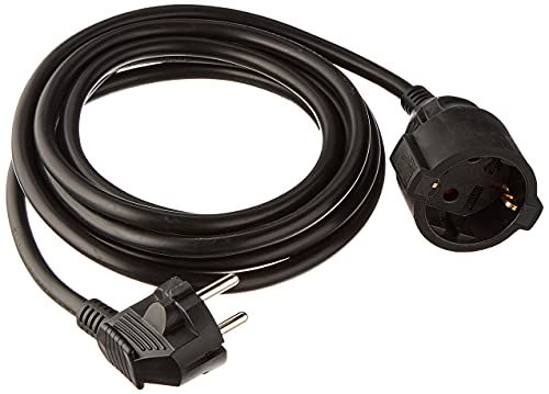 Meister Veiligheidscontact-verlenging - Kunststof leiding - IP20 binnenruimte - 3 m - Zwart