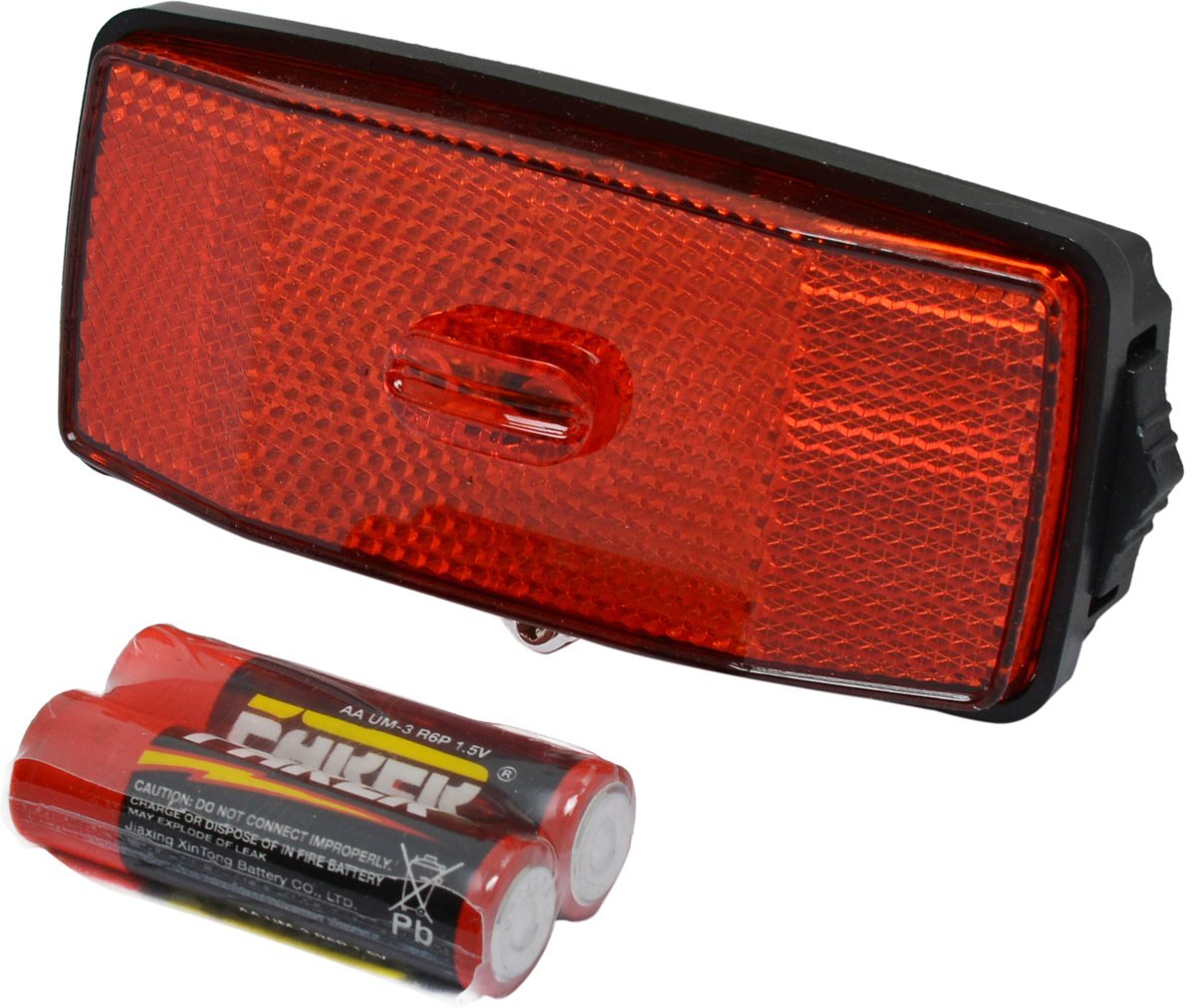 Dresco Achterlicht - Reflector - 2 Led - Batterij - Rood