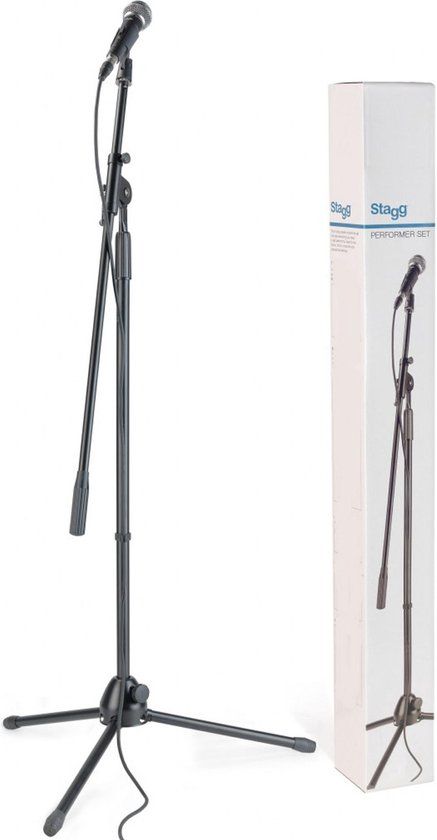 Stagg SDM50 SET Dynamische Microfoon met Statief, Klem, Kabel en Hoes