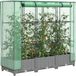 Maison Exclusive - Lit de jardin surélevé avec housse de serre, aspect rotin, 120x40x123 cm
