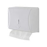Gesloten dispenser voor handdoeken met venster, handdoekdispenser voor badkamer, van ABS, 27,5 x 20,5 x 10 cm, wit
