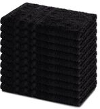 Lavea® Set van 10 handdoeken 30x50 cm, 100% katoen, Zwart