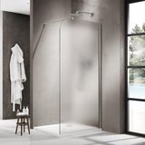 FortiFura Galeria Inloopdouche - 140x200cm - Mat glas - Geborsteld RVS