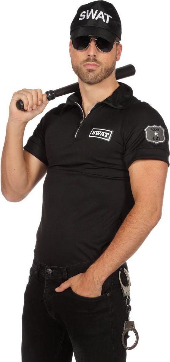 Wilbers Swat Shirt Polite Man - Maat 48 - Zwart - Polyester - EAN: 8714438770610