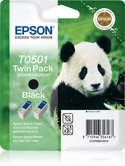 Epson T0501 - Dubbelpack - Zwart - Inktcartridge