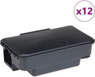 vidaXL Muizenvallen - 12 stuks - Zwart - Kunststof