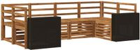 vidaXL - Hoek loungeset - 2 zitplekken - Naturel - Massief Acacia Hout - Zonder kussens