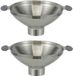 Entonnoir sans marque avec ouverture extra large - 2x - Inox - 13 x 6,5 cm - entonnoir de cuisine