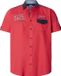 Jan Vanderstorm Chemise Homme Manches Courtes Rouge