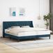 Maison Exclusive - Lit cadre avec tête de lit bleu 200 x 200 cm, velours