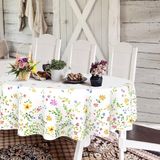 Yighty Ovaal tafelkleed met bloemen van 60 x 84 inch, lente aquarel bloem, landelijke boerderij polyester waterdicht