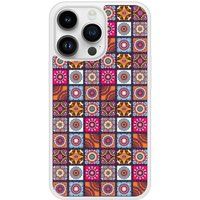 Apple iPhone 14 Patchwork mandala verstevigd hoesje met sublimatie bedrukking