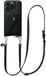 AVY Étui en cuir pour Apple iPhone 14 Pro Max | Avec cordon et porte-cartes magnétique | Compatible MagSafe | Étui en cuir avec cordon de 130 cm et portefeuille | Cuir Long | Noir