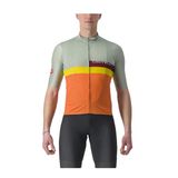 Castelli A Blocco Kurzarmtrikot Grün Orange, Größe L