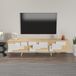Hanah Home Meuble TV élégant, chêne et blanc, 160 cm x 45 cm x 35 cm