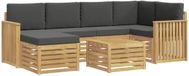 vidaXL - Buiten - bank - set - 7 - st - Wit - en - antracietkleurig - Polyester