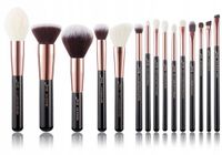 Jessup 15-delige Make-up Kwastenset T160 Zwart Rose Goud