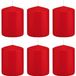 Trend Candles 6x Rode cilinderkaarsen/stompkaarsen 6 x 8 cm 29 branduren - Geurloze kaarsen - Woondecoraties