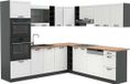 Vicco Hoekkeuken R-Line, Wit Landhuis/Antraciet, 247 x 237 cm, WB Eik